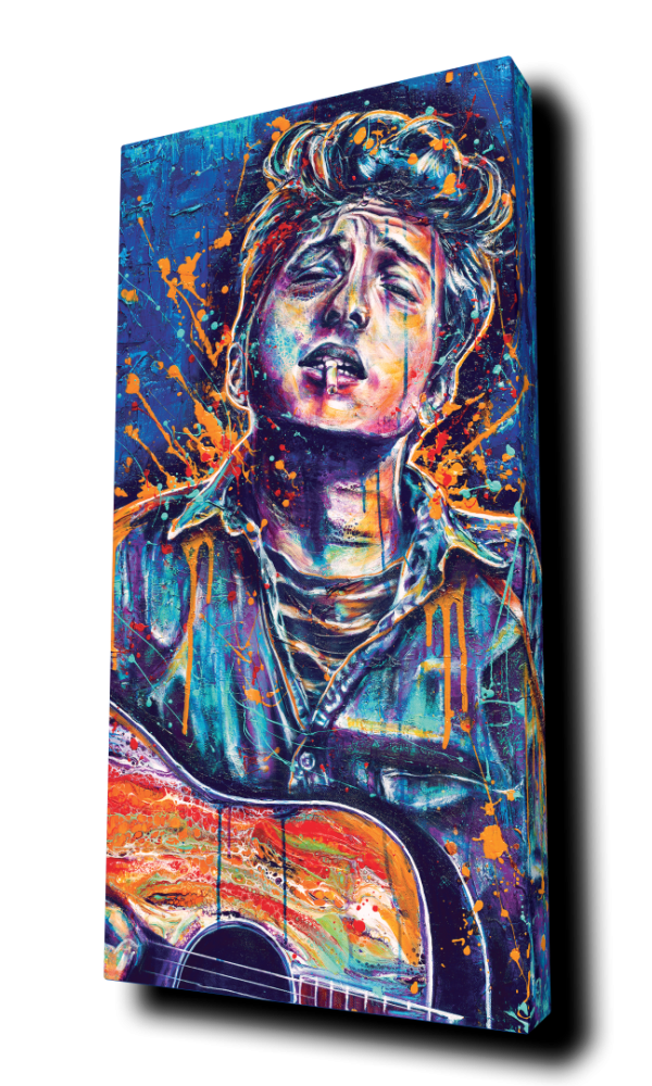 "Bob Dylan" - by Point Blank Art & Design - Portrait Canvas Art Print