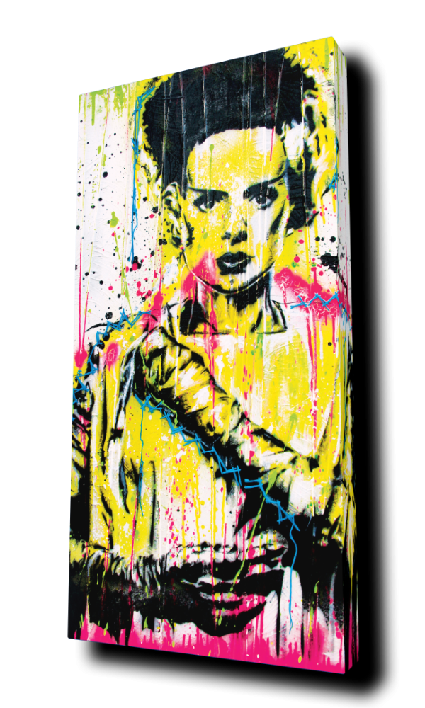 "Bride Of Frankenstein" - by Point Blank Art & Design - Portrait Canvas Art Print