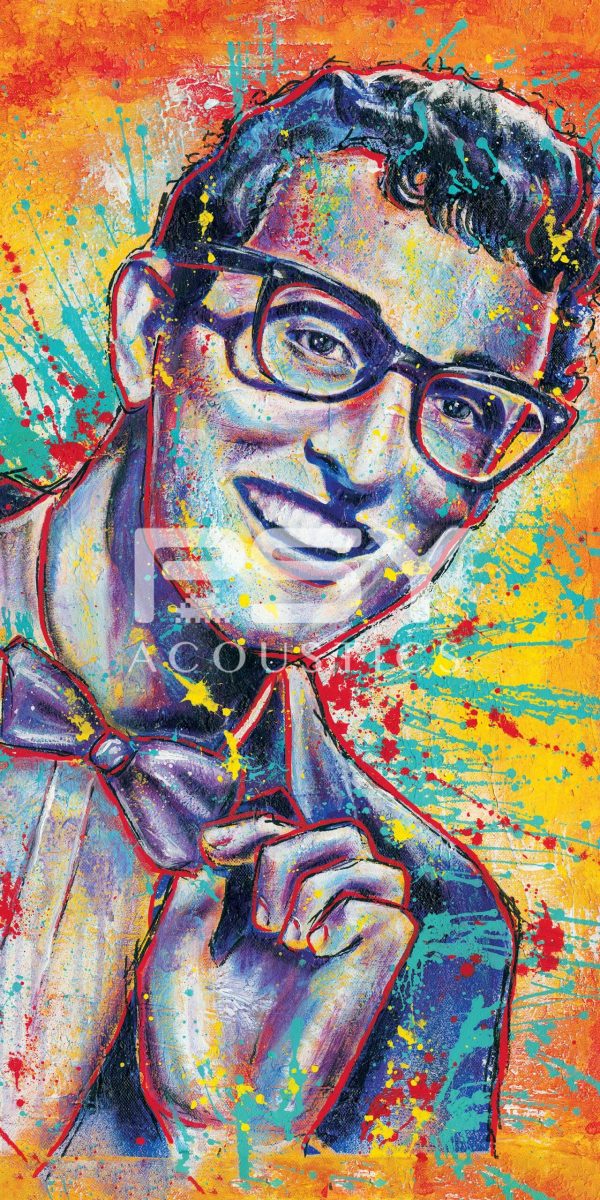 "Buddy Holly" - by Point Blank Art & Design - Portrait Canvas Art Print - Image 2