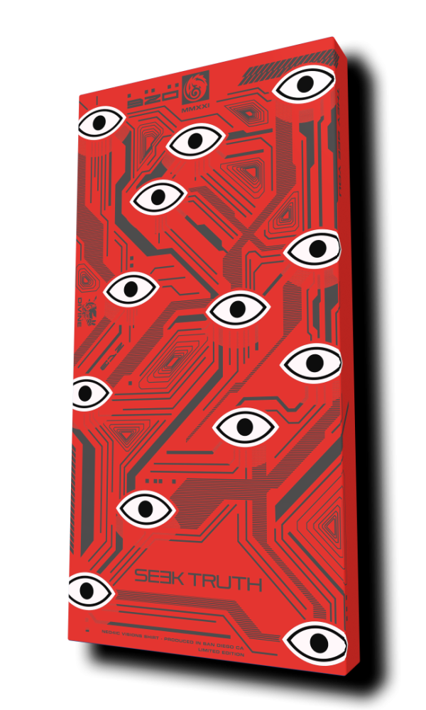 "Circuit Eyes (Red)" by Neo4IC - Portrait Canvas Art Print