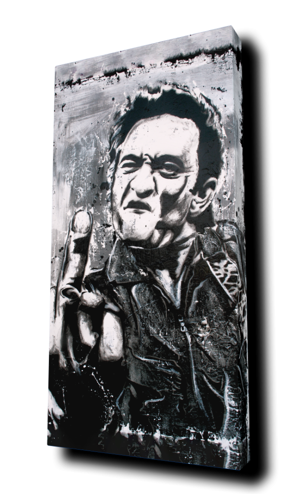 "Johnny Cash" - by Point Blank Art & Design - Portrait Canvas Art Print