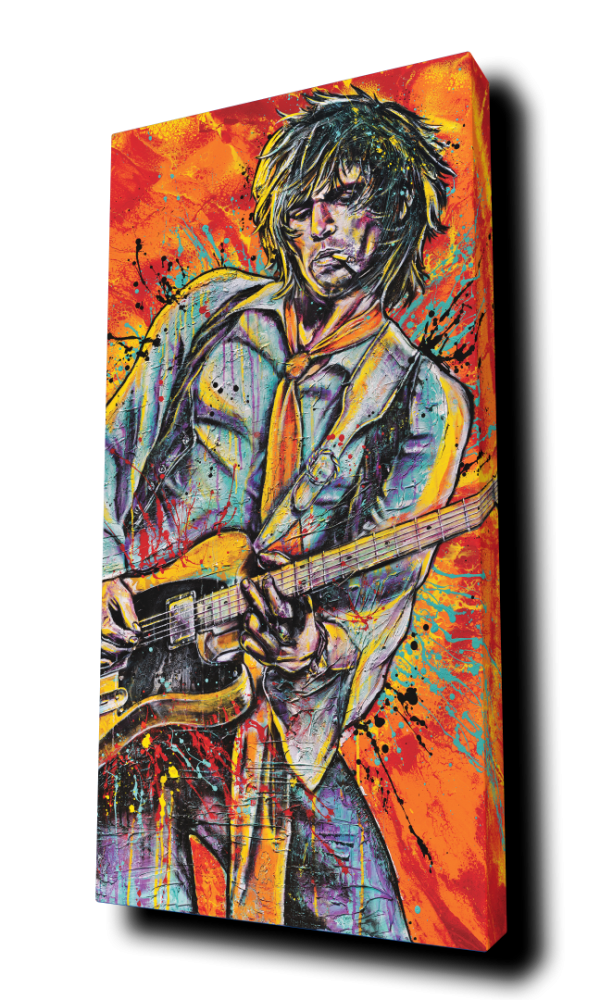 "Keith Richards" - by Point Blank Art & Design - Portrait Canvas Art Print