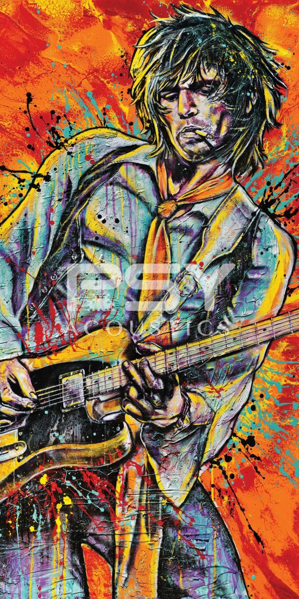 "Keith Richards" - by Point Blank Art & Design - Portrait Canvas Art Print - Image 2