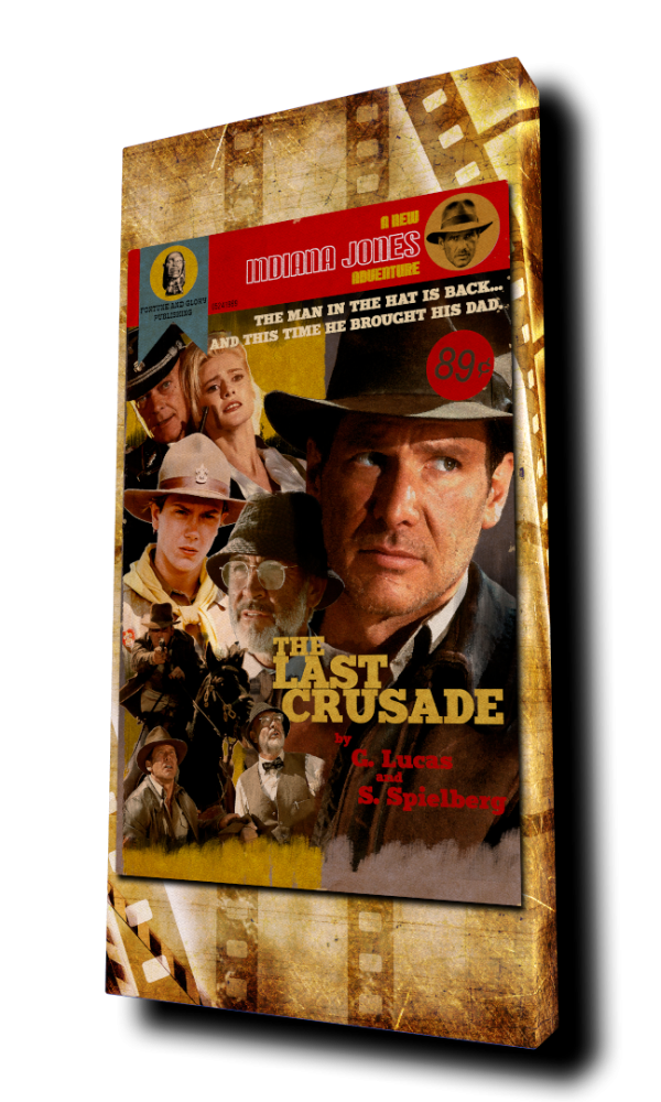 "Indiana Jones & The Last Crusade" - by Punch It! Graphics - Portrait Canvas Art Print