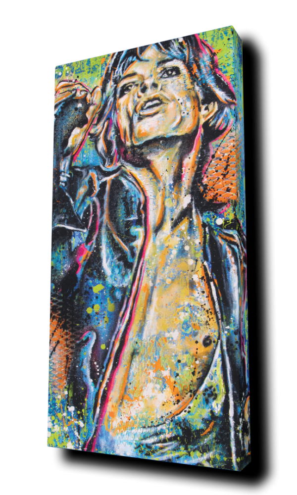 "Mic Jagger" - by Point Blank Art & Design - Portrait Canvas Art Print