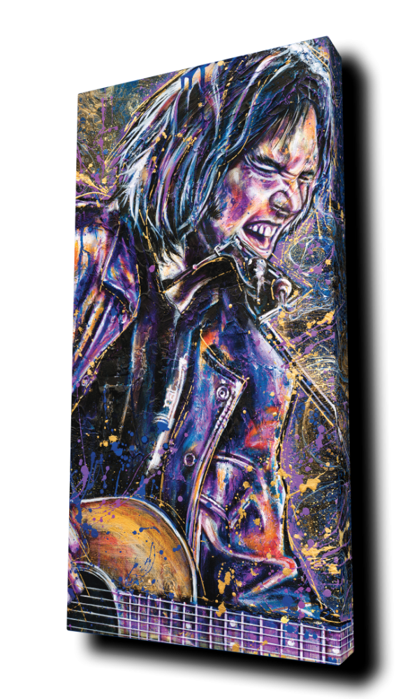 "Neil Young" - by Point Blank Art & Design - Portrait Canvas Art Print